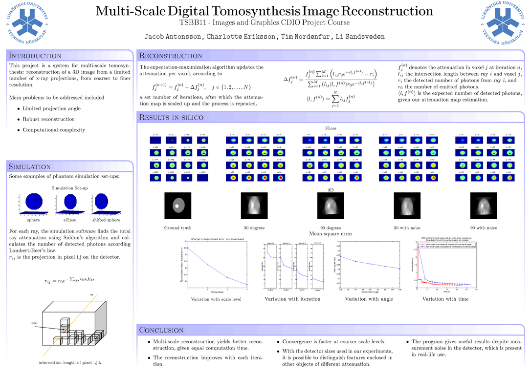 Poster for multi-scale coarse-to-fine digital tomosynthesis image reconstruction
